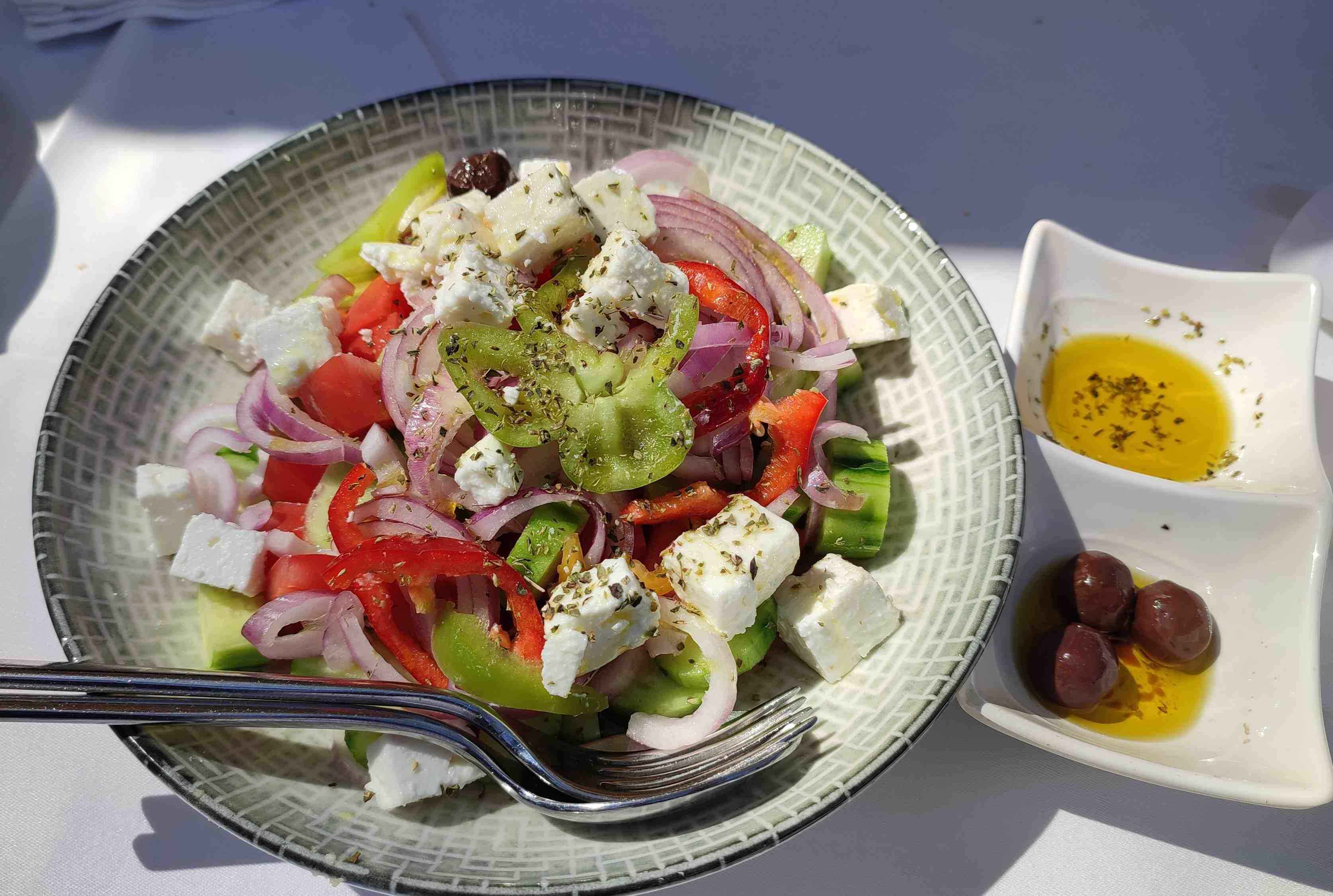 Mediterranean cuisine Greek salad - Thessaloniki Day trips